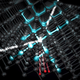 A theoretical WIMP (in white) strikes an atom, sending vibrations in blue through the crystal.